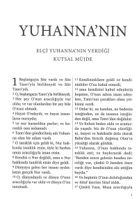 Das Johannesevangelium (Türkisch)