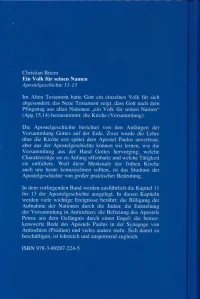 Ein Volk für seinen Namen - Teil 6 (Apg 11-13)