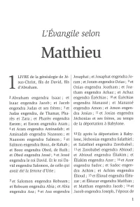 L'Évangile selon Matthieu (Französisch)